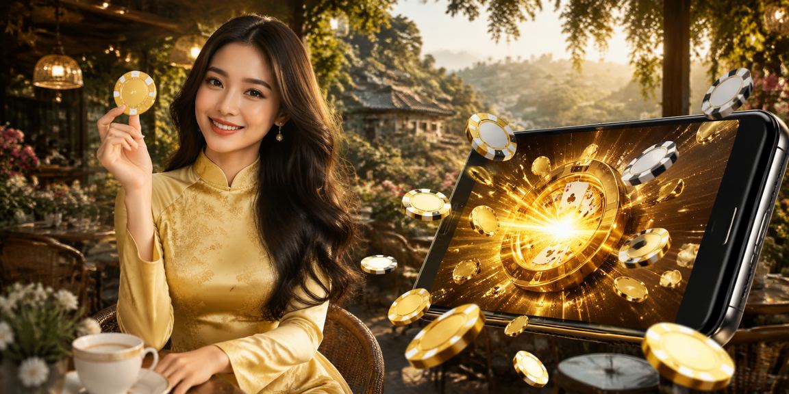 Người phụ nữ mặc áo dài chơi bài tại Đà Lạt – không khí card game truyền thống và hiện đại