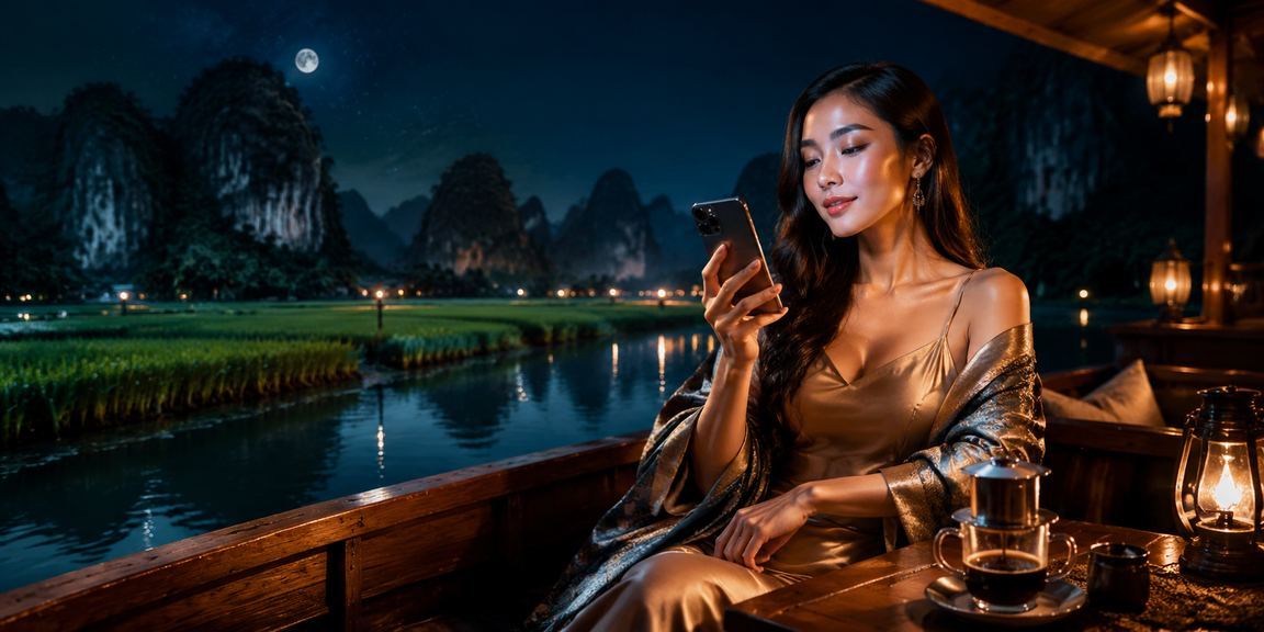 Người dùng Ninh Bình ngồi cà phê sáng và duyệt voucher casino trên điện thoại